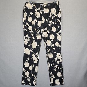 Boden Black & White Floral Print Ludlow Pants Size 12 L